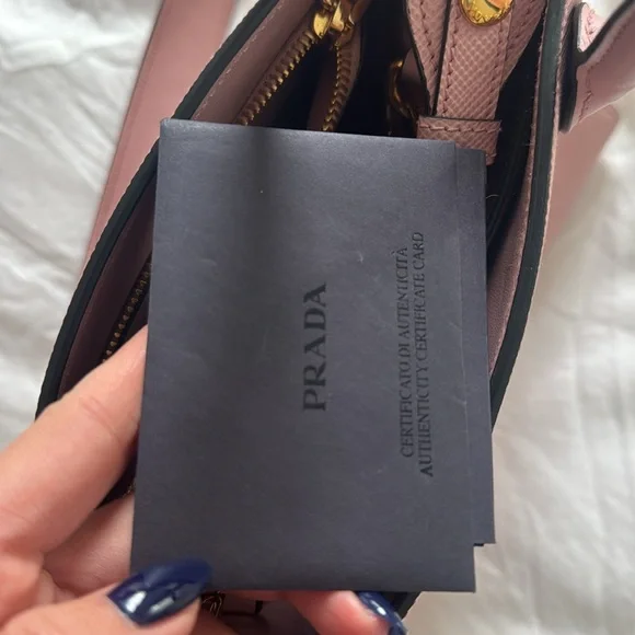 Pink Prada Saffiano Tote Purse - Picture 8 of 9